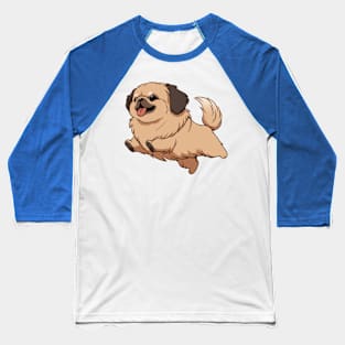 Cute Pekingese Jumping Baseball T-Shirt